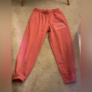 PacSun Red Relaxed Fit Joggers with Elastic Cuffs